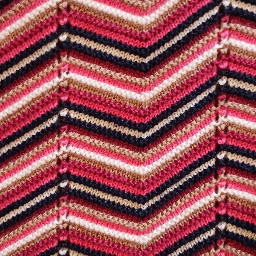 Striped Duster Cardigan Sweater With Red Self Belt Size Medium EUC - Picture 5 of 8